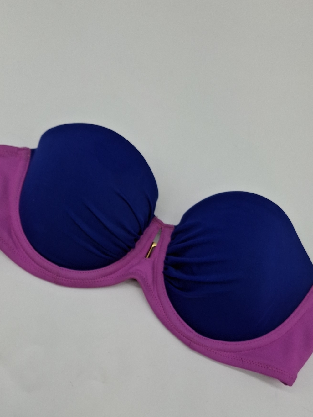 Victoria's Secret Colorblock Strapless Bandeau Bikini Top Blue Purple 34B